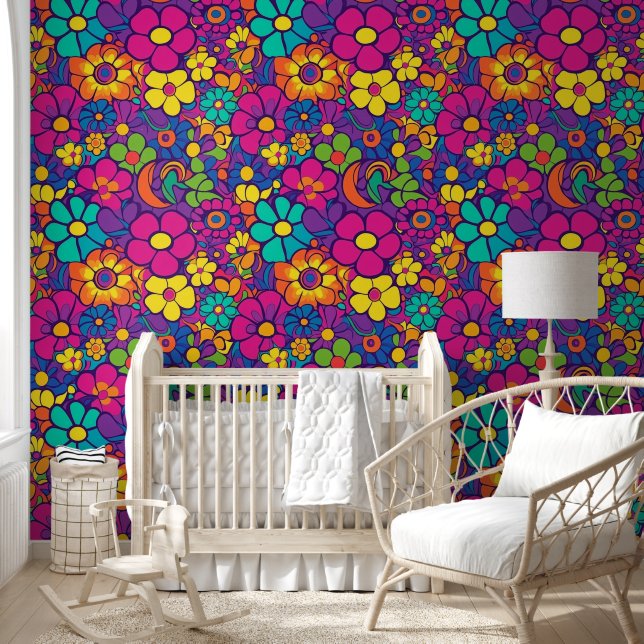 Papier Peint Fleurs hippie mod 5 (Enfants)