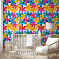Fleurs hippies brillantes et audacieuses Printemps