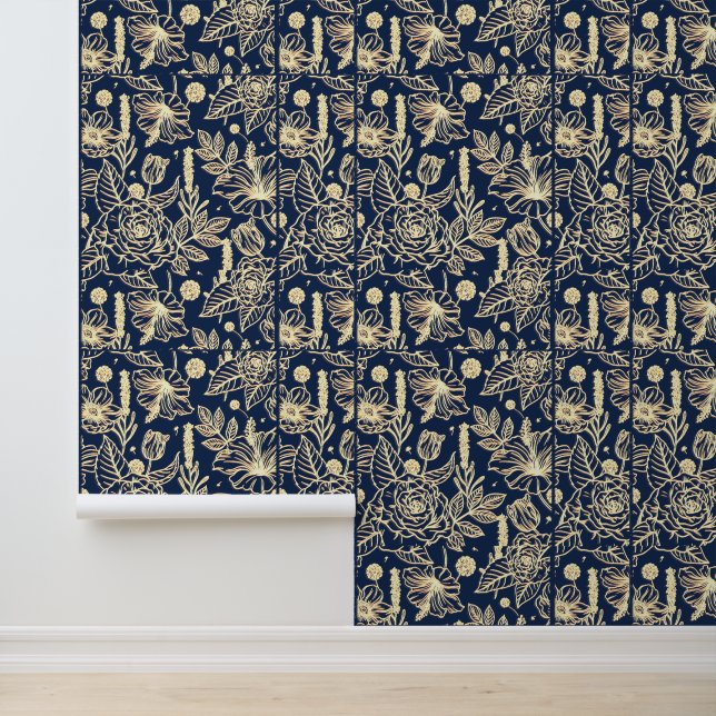 Papier Peint fleurs impressionnistes palmier floral botanique (Application)