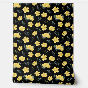 Papier peint Fleurs Jaunes Lumineuses pour des esp