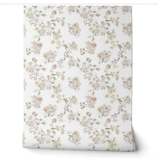 Papier peint fleurs pastel