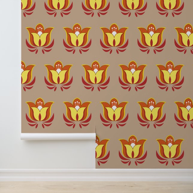Papier Peint Fleurs Super rétro des années 60 (Application)