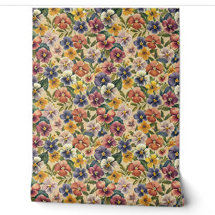 Papier Peint Fleurs violettes colorées printanières fleurs flor