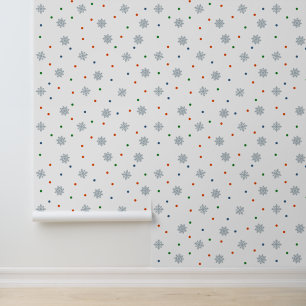 Papier Peint Flocon de neige aux points colorés