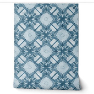 Papier Peint Flocon de neige géométrique bleu givré