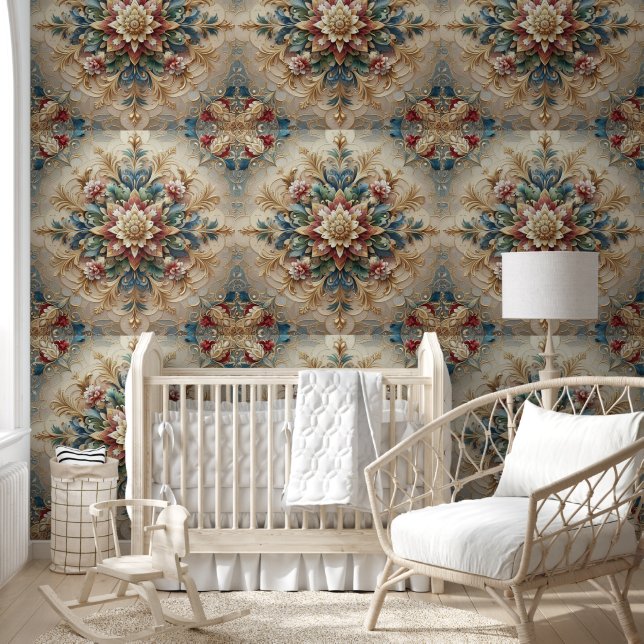 Papier Peint Floral géométrique (Enfants)