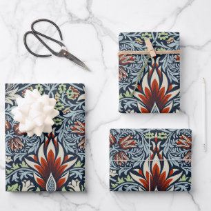 Papier peint floral Morris Navy Blue Snakeshead