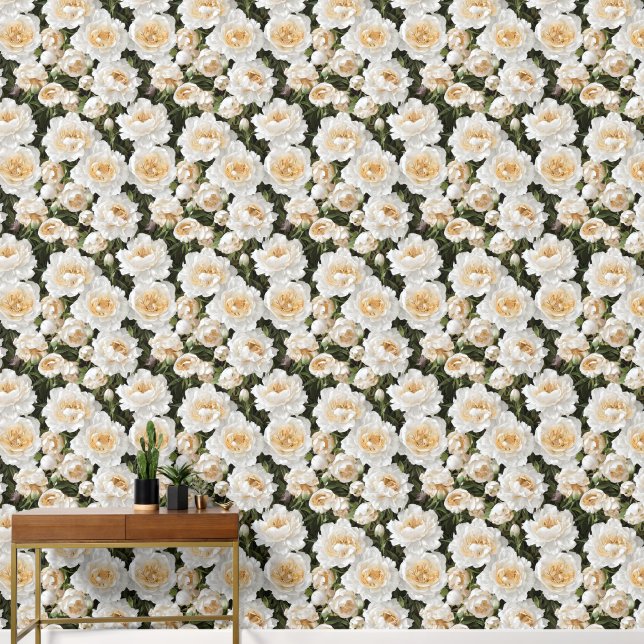 Papier Peint Floral pivoine sans couture jardin de campagne mot (Couloir)