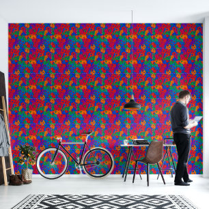Papier peint floral psychédélique