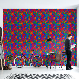 Papier peint floral psychédélique