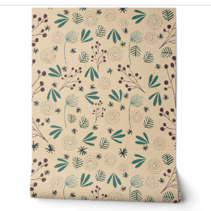 PAPIER PEINT FLORAL TERRRE CUITE