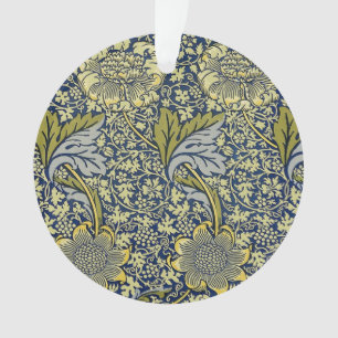 Papier Peint Floral William Morris Kennet Bleu Or