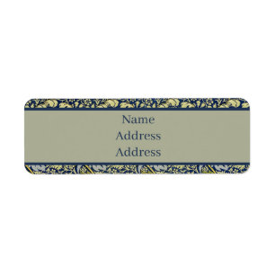 Papier Peint Floral William Morris Kennet Bleu Or