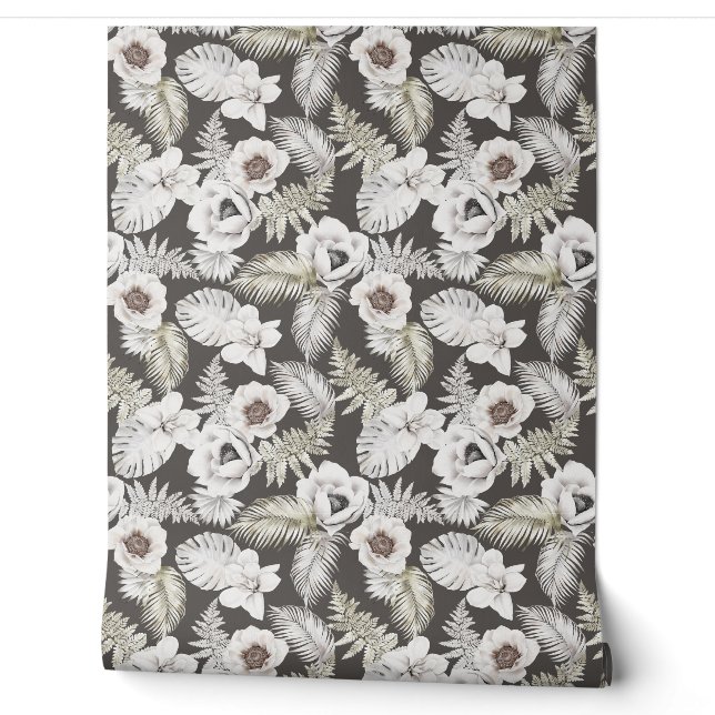 Papier Peint Florals Foliage Boho Tropical (Déroulement)