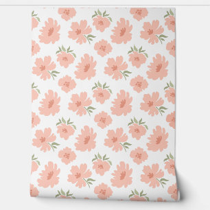 Papier Peint Flores modernes Coral Peach Nursery Kids Room