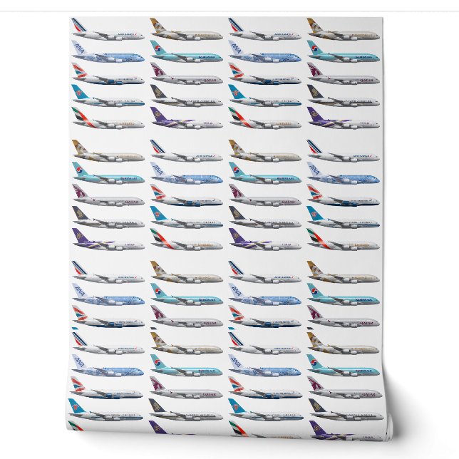 Papier Peint Flotte mondiale Airbus 380 (Déroulement)