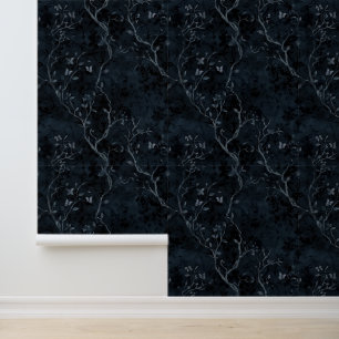 Papier Peint Foncé Bleu Ombre de la Forêt Noire Gothique