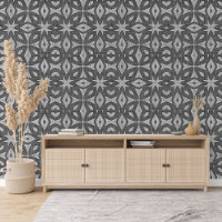 Foncé Moyen Gris clair Noir Abstrait Art Floral