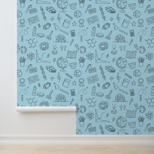 Papier Peint Fond d'écran avec icônes de l'école Bleue