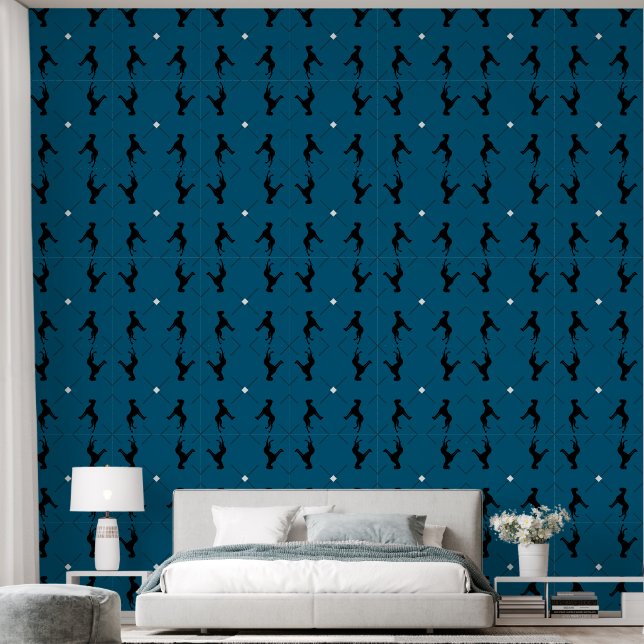 Papier Peint Fond d'écran bleu noir blanc Great Dane (Chambre à coucher)