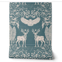 Fond d'écran mythologie animaux des bois vert bleu