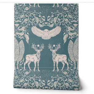 Papier Peint Fond d'écran mythologie animaux des bois vert bleu