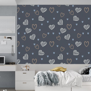 Papier Peint Forme de coeur noir romantique minimaliste moderne