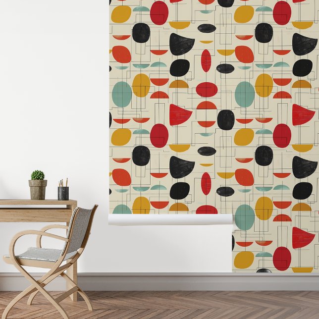 Papier Peint Formes Abstraites modernes du milieu du siècle (Créateur téléchargé)
