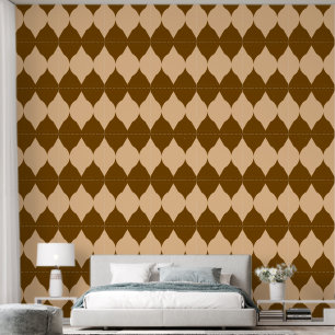 Papier Peint Formes géométriques abstraites diamant brun beige