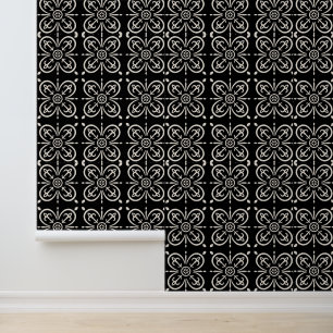 Papier Peint Formes géométriques noires et blanches