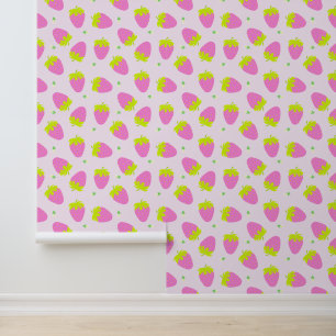 Papier Peint Fraise rose