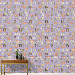 Papier Peint FRIENDS™   Motif d'icône violette