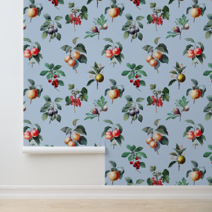 Papier Peint Fruit Vintage de la Botanique Douce coloré sur Ble