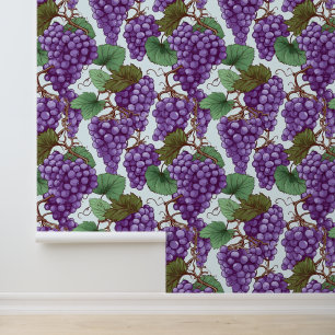 Papier Peint Fruits de raisins carrelés mignons