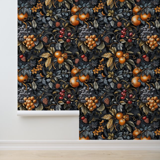 Papier Peint Fruits d'orange exotique & luxe feuille couleur fo (Application)