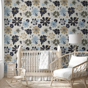 Papier Peint Fun Floral Retro Motif