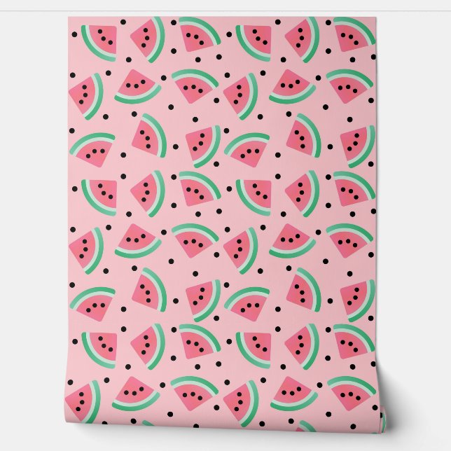 Papier Peint Fun Watermelon Slice Pattern Summer Vibes (Déroulement)