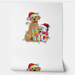 Papier Peint Funky Labrador Chien Noël Tee Snowman Xmas Ligh