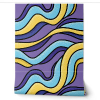 Funky Purple Blue Waves Super Art Abstrait
