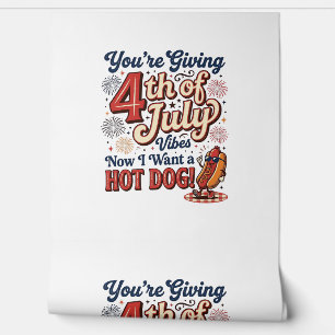 Papier Peint Funny 4th of July Hot Dog Vintage Conception de T-
