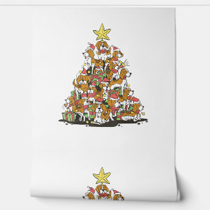 Papier Peint Funny arbre de Noël beagle pour amoureux de les ch