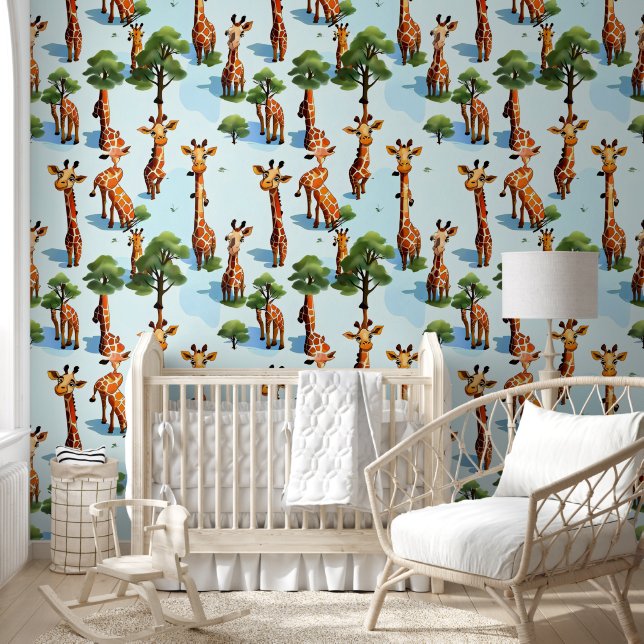 Papier Peint Funny Giraffe (Enfants)