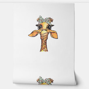 Papier Peint Funny Giraffe Tropical Bandana Hipster Giraffe Gif