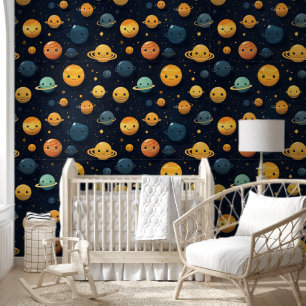 Papier Peint Funny Planètes Espace Motif
