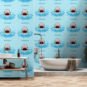Papier Peint Funny Shark nom personnalisé