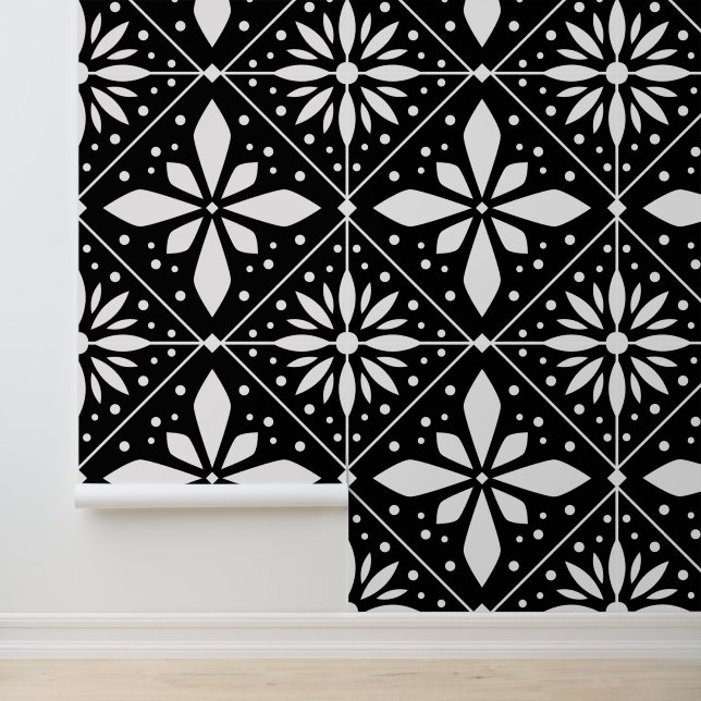 Papier Peint Géométrie Noir Et Blanc (Application)