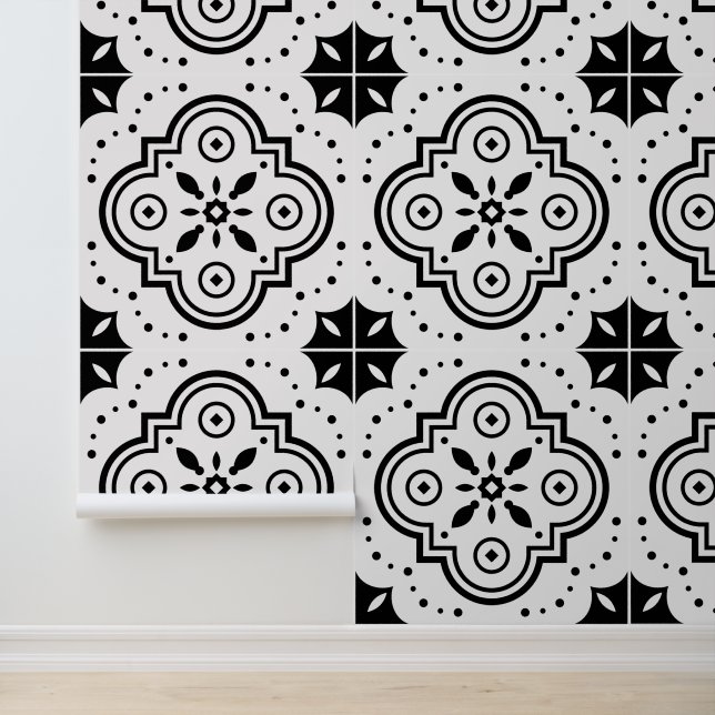 Papier Peint Géométrie Noir Et Blanc (Application)