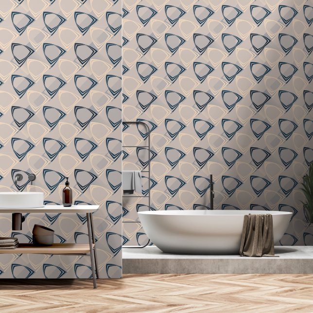 Papier peint géométrique minimaliste moderne (Salle de bain)