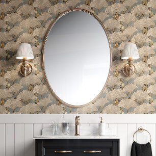 Papier Peint Ginkgo Feuille et Gold Art Déco
