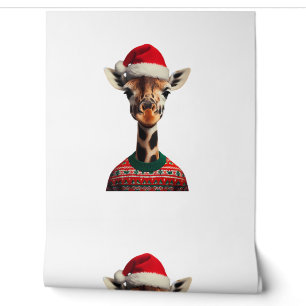 Papier Peint Girafe Avec Noël Chapeau Safari Noël Safari Xmas S